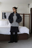 Leather Overfit Buckle Sweatshirt