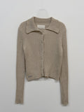 Snap Ribbed Cardigan Knit T-shirt