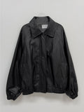 Dino Leather Loose Fit Blouson Jumper