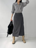 Moz Big Collar Wrap Blouse