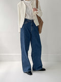 519 Deep Blue High Waist Wide Denim