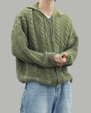 Notty Knit Hood Zip Up