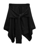 Knotted Unbalanced Sweat Midi Skirt