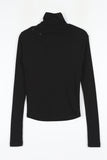 Cross button turtleneck