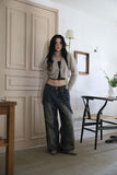 Ring chain wide denim pants