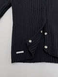 Snap Ribbed Cardigan Knit T-shirt