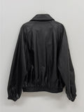 Dino Leather Loose Fit Blouson Jumper