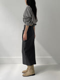 Unbalanced Wrap H-line Long Skirt