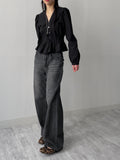 Cello V-neck shirring blouse