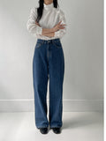 519 Deep Blue High Waist Wide Denim