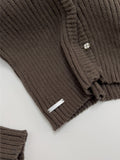 Snap Ribbed Cardigan Knit T-shirt