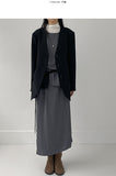 Shirred Unbalanced Long Layered One Piece