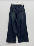 804 Pleated Long Wide Denim Pants