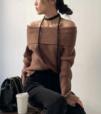Picky Ribbed Off-Shoulder Knit