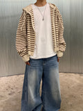 Stripe Over Hood Knit Zip-Up