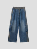 Reverse Cargo Denim Pants (denim&nylon)
