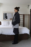 Leather Overfit Buckle Sweatshirt