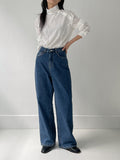 519 Deep Blue High Waist Wide Denim