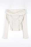 Pony angora off-shoulder knit