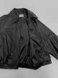 Dino Leather Loose Fit Blouson Jumper