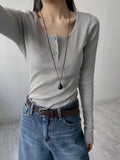 Henley Neck Ribbed Slim Fit T-Shirt