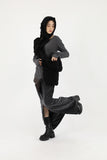 Velvet long shirring skirt