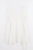 Textured Net Long Slim Knit Top