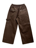 Zip-work cotton double knee pants