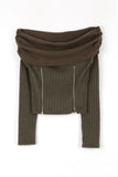 Pony angora off-shoulder knit