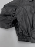 Dino Leather Loose Fit Blouson Jumper