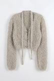 Feather chain scarf fur cardigan