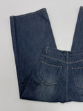804 Pleated Long Wide Denim Pants