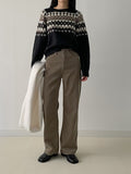 [wool30%] Raglan Nordic Wool Loose Fit Knit