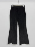 Beishu Corduroy Pin Tuck Bootcut Pants