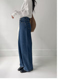 519 Deep Blue High Waist Wide Denim