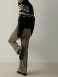[wool30%] Raglan Nordic Wool Loose Fit Knit