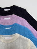 Kid Mohair Slit See-Through Knit