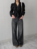 Cello V-neck shirring blouse