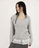 Belt halter fur knit