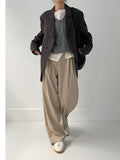 Shes Stripe Two-Tuck Wide Slacks