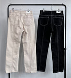 Front stitch denim pants