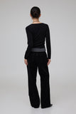 Velour wide trousers
