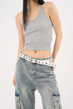 Common big eyelet leather belt