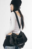 Mabel halter V-neck shirring long sleeve