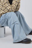 Folds rivet over denim pants