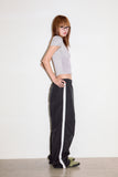 Hide net layered crop T-shirt