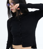 Vient Unbalanced Shirring Cardigan