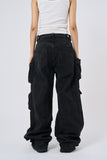 Traveler solid cargo denim pants