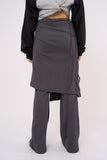 Flow skirt layered bootcut pants