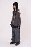 Red clown wide denim pants